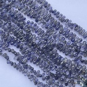 4mm 6mm 8mm pierre naturelle bleue Iolite facettée coupe Briolette larme gouttes perles pour la fabrication de bijoux vente en gros pierre précieuse en ligne bricolage - Product Image 2