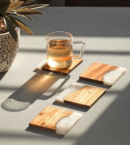Posavasos de madera de nogal de estilo clásico para bebidas Tetera amigable y elegante - Product Image 2