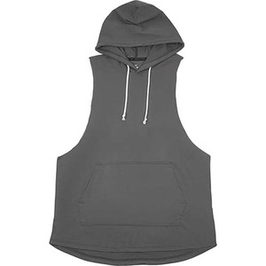 Camiseta sin mangas atlética de gran tamaño para hombre, ropa deportiva de entrenamiento informal curvada para gimnasio, Camiseta deportiva personalizada con capucha muscular, tejido de punto para Fitness - Product Image 4