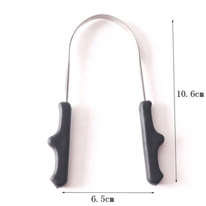 Raspador de lengua de metal con mango de plástico, reutilizable, cero residuos, limpieza dental para niños y adultos - Product Image 5