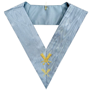 Collier de secrétaire maçonnique Regalia du rite moderne français Badge en cuir brodé Type à coudre - Product Image 1