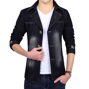 Chaqueta vaquera ajustada para hombre, nueva moda de primavera, gabardina informal con solapa de un solo pecho y patrón de camuflaje para invierno - Product Image 1