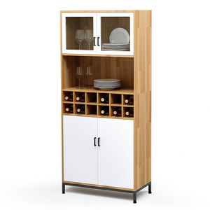 Modern Design Dining Room Cabinet with Integrated Wine Cabinet Natural Wood and Iron <b>Legs</b> TPA011 Home Furniture MDF Style - Product Image 1