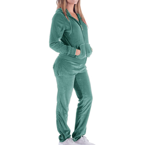 Precio al por mayor Ropa de mujer Chándal de terciopelo de manga larga Conjuntos de dos piezas Nueva llegada Chándales de terciopelo de mujer - Product Image 3
