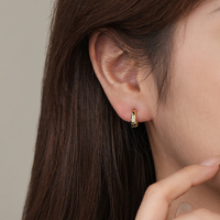 Mode nouveau 925 bijoux en argent Sterling cubique zircone boucles d'oreilles conception plaqué or boucles d'oreilles pour les femmes