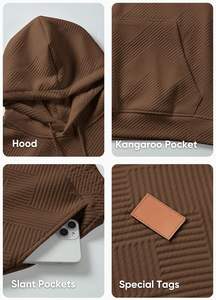 Conjunto de Sudadera con Capucha y Pantalones 100% Algodón, Ropa Urbana de Invierno, Ligera, Ecológica, Transpirable, con Cordón y Estampado - Product Image 4