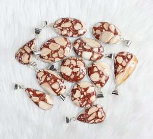 สร้อยคอจี้อัญมณี mookaite ทำด้วยมือชุบเงินเครื่องประดับขายส่งสร้อยคอ mookaite ชุบเงิน - Product Image 2