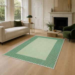 Netline Home Homestead Geometry Muted Green <b>Washable</b> <b>Rug</b> - Product Image 1