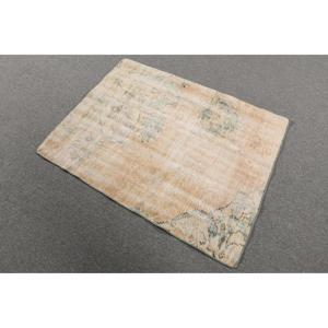 Tapis turc, petit tapis de 2,9 x 3,6 pieds, tapis oriental en laine vintage marron - Product Image 2