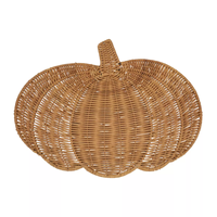 Sets de table citrouille en rotin fait à la main Sets de table en osier durables et robustes en rotin pur Décoration de table d'automne Fournisseur de gros Best-seller