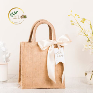 Bolsas de Regalo de Yute Ecológicas de Alta Calidad con Color/Tamaño/Logotipo Personalizables para Regalos Promocionales y Bodas - Compre Conos Nuestro Negocio - Product Image 2