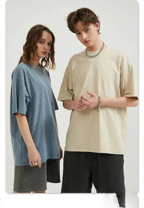 Fabricante personalizado gráfico 100% algodón gota hombro Vintage liso Casual de gran tamaño pesado camisetas para hombres ácido de punto - Product Image 2