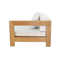 Sofa Daybed Arjuna Jati Kayu Jati Solid Dua Dudukan Bantal Tahan Air Ramah Lingkungan Furnitur Outdoor Ruang Makan Hotel Minimalis