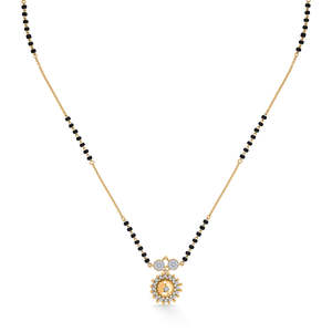 Collier Mangalsutra moderne Sunbeam Sparkle Gold & Diamond pour femmes - Product Image 3