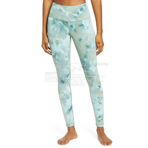 Leggings de yoga imprimés par sublimation avec logo personnalisé pour femmes avec fonction de séchage rapide fermeture à la taille élastique Design unique - Product Image 2