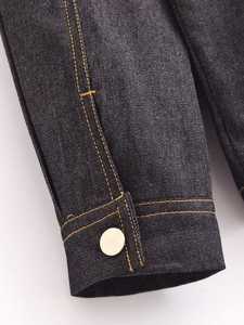 Za Ropa de mujer Bolsillo Slim Button up Denim Camisa de mujer Plus Jeans Suit - Product Image 5