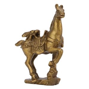 Prix de gros Statue de cheval en laiton Sculpture décorative Décoration de table Figurine de cheval solide en laiton antique Artisanat en métal - Product Image 1