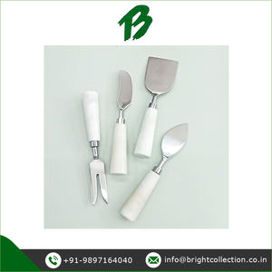 Juego de Cubiertos de cuchillo para cortar queso con mango de mármol blanco Juego de queso de acero inoxidable disponible para compradores mayoristas - Product Image 4