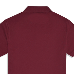 Men's 100% Cotton Casual Eco-Friendly Maroon Block Pique for Polo <b>Shirt</b> Solid Pattern with <b>Half</b> Sleeves <b>Buttons</b> Front Logo - Product Image 5