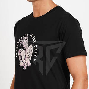 2024 été coton DTF T-Shirt pour hommes à séchage rapide à manches courtes haut tricoté avec motif imprimé solide facilement lavé à vendre - Product Image 5