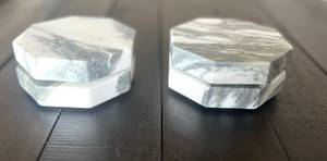 Posavasos de Mármol Octagonales Arabescato Corchia, Elegantes Posavasos de Piedra Blanca y Gris - Product Image 2