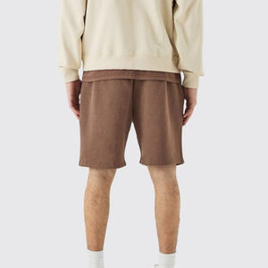 <b>Men's</b> Casual Comfortable <b>Shorts</b> Custom Logo Design 100% Cotton French Terry Solid <b>Pattern</b> Elastic Waist Anti-Wrinkle High Street - Product Image 2