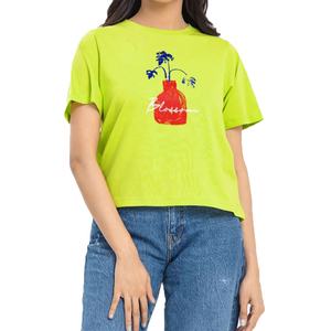 เสื้อยืดผู้หญิงผ้าฝ้าย100% ธรรมดาเสื้อครอปพิมพ์ลายระบายอากาศได้ดีเสื้อยืดสตรีทแฟชั่นสำหรับสวมใส่ในชีวิตประจำวัน - Product Image 5