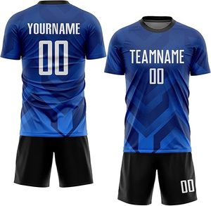 Maillot de football à manches courtes de haute qualité avec nom et numéro personnalisés, respirant, pour hommes et femmes, séchage rapide et extensible - Product Image 1