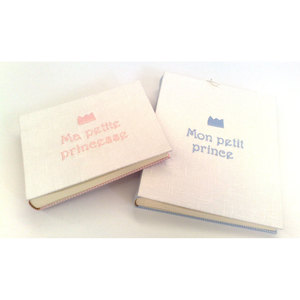 Álbum de Fotos de Boda con Bordado de Lino y Caja, Mini Álbum de Recortes DIY con Cubierta de Tela 4x6 - Product Image 1