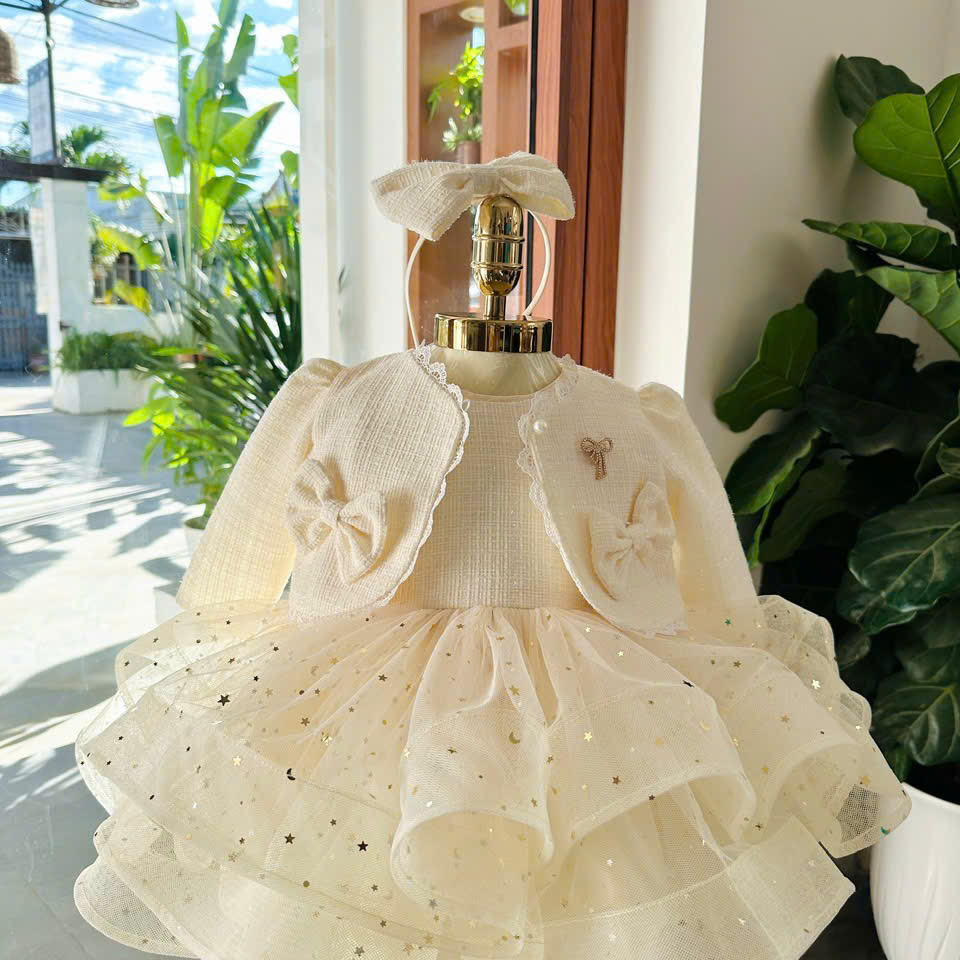 Organza party dress set yellow