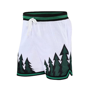 Pantalones cortos deportivos de malla con estampado por sublimación para hombre, tela de malla transpirable con cintura elástica y cordón ajustable, tamaño personalizado - Product Image 5