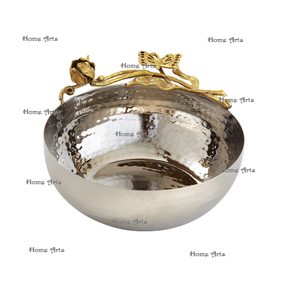 Bol de fruits de forme ronde de la meilleure qualité fait à la main couleur or bol de service de fruits en laiton pour accessoires de cuisine - Product Image 6