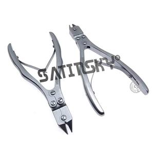 Juego de 2 alicates de alambre cortador de jaula de malla de titanio cortador de alambre de acero de doble junta instrumento de cirugía ortopédica - Product Image 1