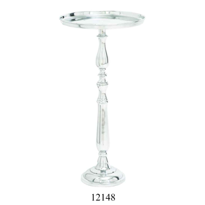 Aluminum <b>Round</b> Tray Living Room Decorative Silver End <b>Table</b> With <b>Round</b> <b>Top</b> Plain Polished Classy Tray <b>Table</b> - Product Image 6