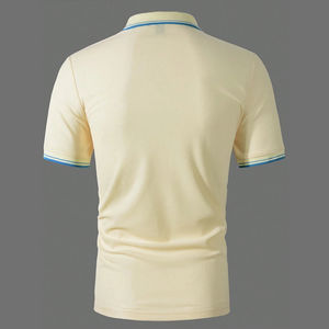 Jersey de manga corta ajustado para hombre, tejido suave para Polo, logotipo bordado, botones ligeros, cuello de Jersey de golf, logotipo - Product Image 4