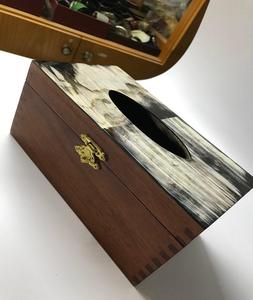 Stylis buffalo horn Napkin <b>Storage</b> Tissue <b>Boxes</b> Durable Wooden Great for Weddings Dining and Home Decor - Product Image 2