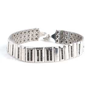สร้อยข้อมือเทนนิสเงินแท้ 925 ประดับด้วยหินสีดำ เครื่องประดับแฟชั่น - Product Image 1