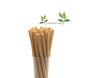 Лидер продаж, 2023, высококачественный набор из натурального бамбукового соломинки для питья, пузырьковый чай с гравировкой, лазерный логотип по индивидуальному заказу