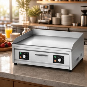 Commercial Electric Flat Top Griddle Dual Control 220V 4.4kW for Cafe Diner Breakfast Bacon <b>Egg</b> Kitchen - Product Image 1