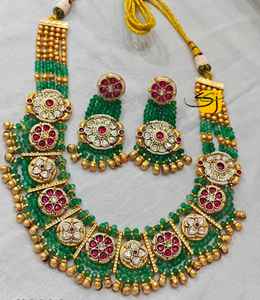 Juego de Kundan de Hidroperlas Originales Exclusivas de Primera Calidad de Lujo, Chapado en Oro sobre Latón, para Bodas, Aniversarios, Regalo de Moissanita - Product Image 2