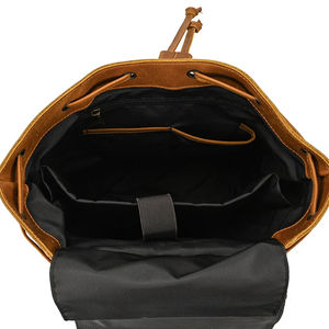 Nouveau sac à dos en cuir de luxe pour homme marron clair imperméable avec fermeture éclair - Product Image 2