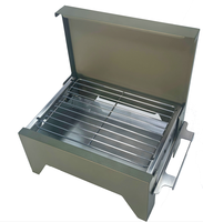 Barbecue pliable moderne en acier inoxydable thermolaqué au charbon de bois, avec système de contrôle des flammes, capacité 2-3 personnes, alimentation au copeaux de bois, pour camping et extérieur