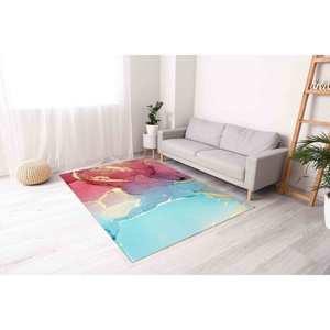 พรมลายหินอ่อนสีชมพูและสีฟ้า: พรมกันลื่นลายทอง, พรมเชนิลล์ - Product Image 3