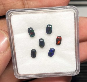 Opale noire naturelle certifiée IGI de haute qualité 3*5 MM coussin cristal taillé à facettes 8 MM de hauteur pierre précieuse en vrac - Product Image 6