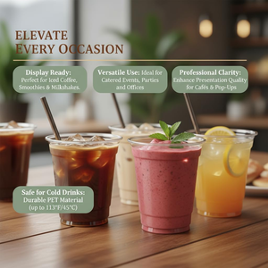 Vasos Desechables Modernos Transparentes de PET/PLA de 16 oz, Ecológicos, Libres de BPA y PFAS, Biodegradables, a Prueba de Fugas, para Bebidas Frías en Fiestas - Product Image 4