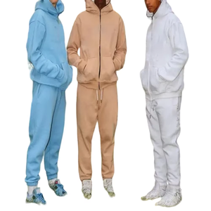 Sweat à capuche zippé Y2K pour homme Survêtement deux pièces Pantalon de survêtement violet Panneau contrasté Streetwear Fashion Set - Product Image 2