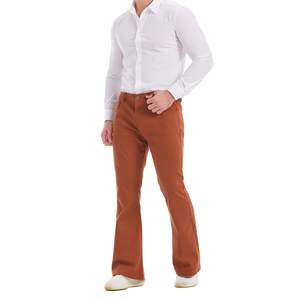 2025 pantalones de Jogger de algodón con costuras personalizadas para hombre, pantalones de chándal acampanados apilados de rizo francés, colores sólidos, rayas curvas rectas - Product Image 3