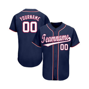 Chemise de baseball vierge en vente en gros uniforme d'équipes de sublimation en maille personnalisée avec broderie de maillots de baseball de couleur unie pour hommes - Product Image 5