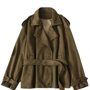 Chaqueta de cuero para mujer 2025 chaqueta básica abrigo mujer invierno motocicleta chaqueta PU cuero cremallera prendas de vestir exteriores - Product Image 1