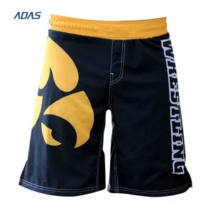 Güreş MMA Kick boks mücadele şort en kaliteli düz boş Polyester özel marka spor erkekler DHL Mma giysi 10 parça
